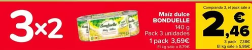 Oferta de Bonduelle - Maiz Dulce por 3,69€ en Carrefour