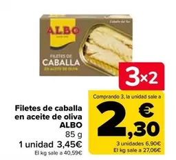 Oferta de Albo - Filetes De Caballa En Aceite De Oliva por 3,45€ en Carrefour