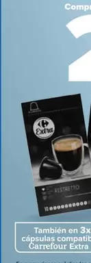 Oferta de Carrefour - Café En Cápsulas Compatible Con Nespresso Ristretto O Descafeinado Extra por 3,39€ en Carrefour