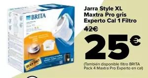 Oferta de Jarra Style Xl Maxtra Pro Gris Experto Cal 1 Filtro por 25€ en Carrefour