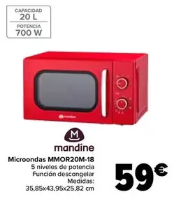 Oferta de Mandine - Microondas MMOR20M-18 por 59€ en Carrefour