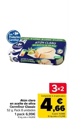 Oferta de Carrefour Classic - Atún Claro En Aceite De Oliva por 6,99€ en Carrefour