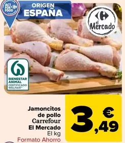 Oferta de Carrefour El Mercado - Jamoncitos De Pollo  por 3,49€ en Carrefour