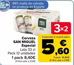 Oferta de San Miguel - Cerveza Especial por 8,4€ en Carrefour