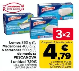 Oferta de Pescanova - Lomos, Medallones O Corazones De Merluza por 7,19€ en Carrefour