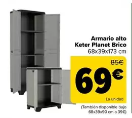 Oferta de Armario Alto Keter Planet Brico por 69€ en Carrefour