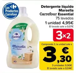 Oferta de Carrefour Essential - Detergente Líquido Marsella  por 4,95€ en Carrefour