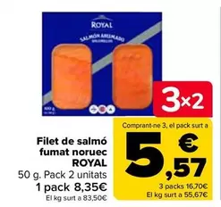 Oferta de Royal - Solomillo De Salmon Ahumado Noruego por 8,35€ en Carrefour