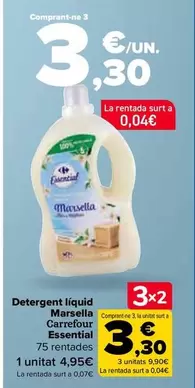 Oferta de Carrefour - Detergente Líquido Marsella Essential por 4,95€ en Carrefour