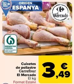 Oferta de Carrefour El Mercado - Jamoncitos De Pollo  por 3,49€ en Carrefour