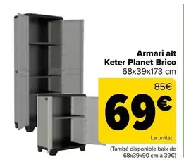 Oferta de Armario Alto Keter Planet Brico por 69€ en Carrefour