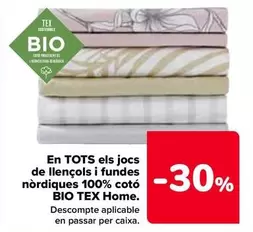 Oferta de Tex Home - En Todos Los Juegos De Sábanas Y Fundas Nórdicas 100% Algodón Bio en Carrefour