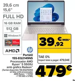 Oferta de HP - Portátil 15S-EQ2149NS por 479€ en Carrefour