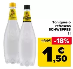 Oferta de Schweppes - Tónicas O Refrescos por 1,5€ en Carrefour