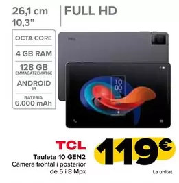 Oferta de TCL - Tablet 10 GEN2 por 119€ en Carrefour