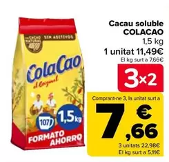 Oferta de Cola Cao - Cacao Soluble por 11,49€ en Carrefour