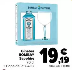 Oferta de Bombay - Ginebra Sapphire por 19,19€ en Carrefour