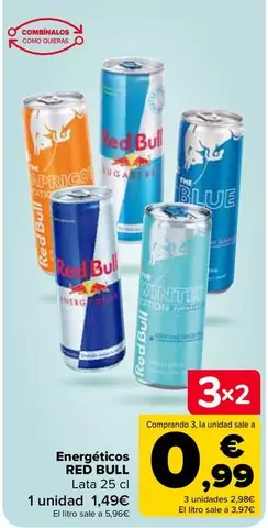 Oferta de Red Bull - Energéticos por 1,49€ en Carrefour