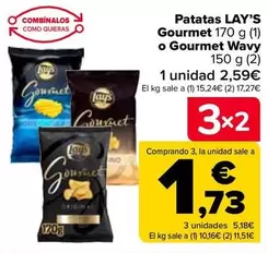 Oferta de Lay's - Patatas Gourmet O Gourmet Wavy por 2,59€ en Carrefour