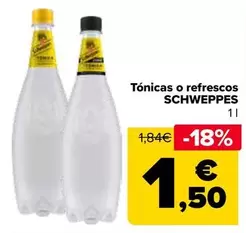 Oferta de Schweppes - Tónicas O Refrescos por 1,5€ en Carrefour