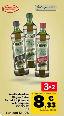 Oferta de Coosur - Aceite De Oliva Virgen Extra Picual, Hojiblanca O Arbequina por 12,49€ en Carrefour