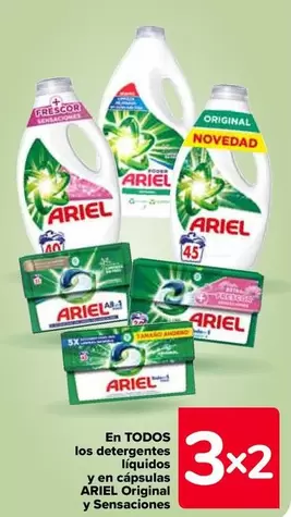 Oferta de Ariel - En Todos Los Detergentes Líquidos Y En Cápsulas Original Y Sensaciones en Carrefour