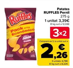 Oferta de Ruffles - Patatas Jamon por 3,39€ en Carrefour