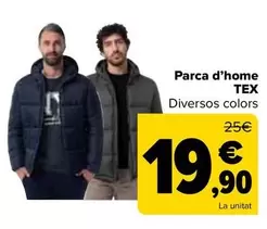 Oferta de TEX - Parka Hombre por 19,9€ en Carrefour