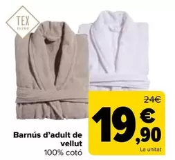 Oferta de Albornoz Adulto Velour por 19,9€ en Carrefour