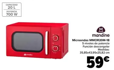 Oferta de Mandine - Microondas MMOR2OM-18 por 59€ en Carrefour