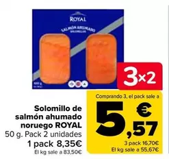 Oferta de Royal - Solomillo De Salmon Ahumado Noruego por 8,35€ en Carrefour