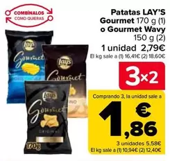 Oferta de Lay's - Patatas Gourmet O Gourmet Wavy por 2,79€ en Carrefour