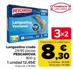 Oferta de Pescanova - Langostino Crudo por 12,45€ en Carrefour