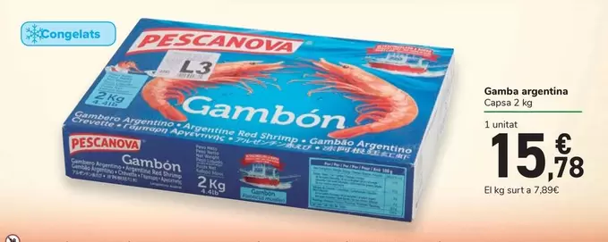 Oferta de Pescanova - Gamba Argentina por 15,78€ en Carrefour Express