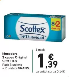 Oferta de Scottex - Mocadors 3 Capes Original por 1,39€ en Carrefour Express