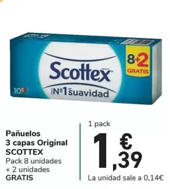 Oferta de Scottex - Pañuelos 3 Capas Original por 1,39€ en Carrefour Express