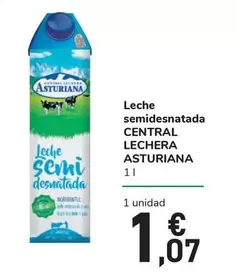 Oferta de Central Lechera Asturiana - Leche Semidesnatada por 1,07€ en Carrefour Express