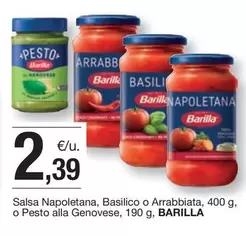 Oferta de Barilla - Salsa Napoletana, Basilico O Arrabbiata, O Pesto Alla Genovese por 2,39€ en BonpreuEsclat