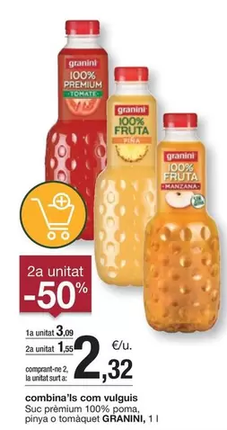 Oferta de Granini - Suc Premium 100% Poma, Pinyano por 3,09€ en BonpreuEsclat