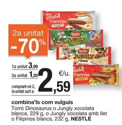 Oferta de Nestlé - Torró Dinosaurus O Jungly Xocolata Blanca por 3,99€ en BonpreuEsclat