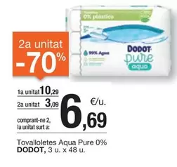 Oferta de Dodot - Tovalloletes Aqua Pure 0% por 10,29€ en BonpreuEsclat