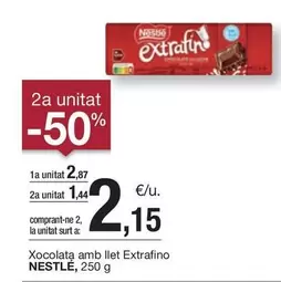 Oferta de Nestlé - Xocolata Amb Llet Extrafino por 2,87€ en BonpreuEsclat