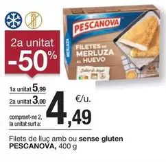 Oferta de Pescanova - Filets De Lluc Amb Ou Sense Gluten por 5,99€ en BonpreuEsclat