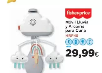 Oferta de Fisher-Price - Móvil Lluvia Y Arcoiris Para Cuna por 29,99€ en Jugueterias Innovatoys