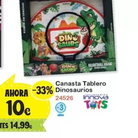 Oferta de Din - Canasta Tablero Dinosaurios por 10€ en Jugueterias Innovatoys