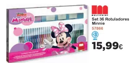 Oferta de Minnie - Set 36 Rotuladores por 15,99€ en Jugueterias Innovatoys