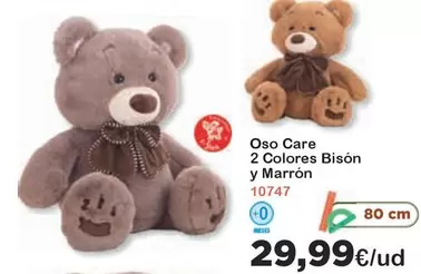 Oferta de Care - Oso  2 Colores Bison Y Marron por 29,99€ en Jugueterias Innovatoys