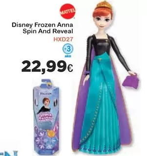 Oferta de Mattel - DISNEY Frozen ANNA SPIN AND REVEAL por 22,99€ en Jugueterias Innovatoys