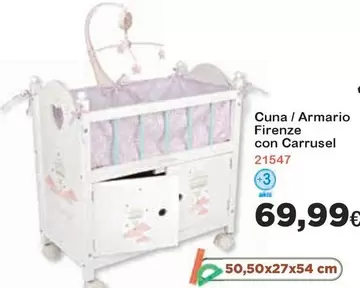 Oferta de Cuna / Armario Firenze Con Carrusel por 69,99€ en Jugueterias Innovatoys