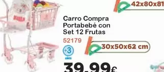 Oferta de Carro Compra Portable Con Set 12 Frutas por 39,99€ en Jugueterias Innovatoys